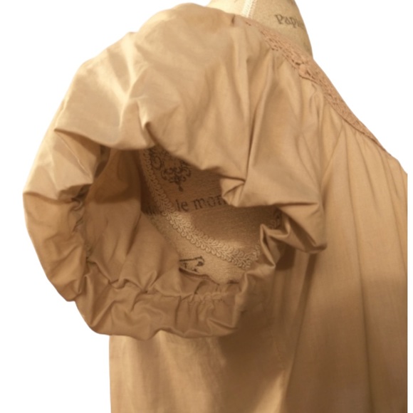 Apostrophe Puff Sleeve Top Taupe Blouse - Picture 2 of 5